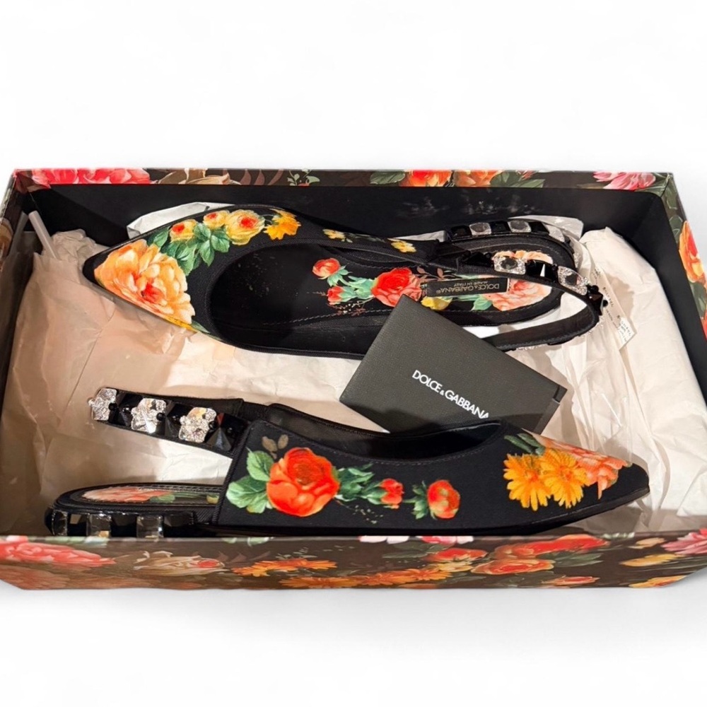 Dolce & Gabbana Black Floral Heels
